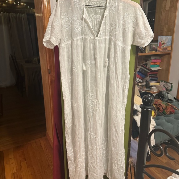 Deadstock Vintage Indian Cotton Gauze white dress - Picture 2 of 10